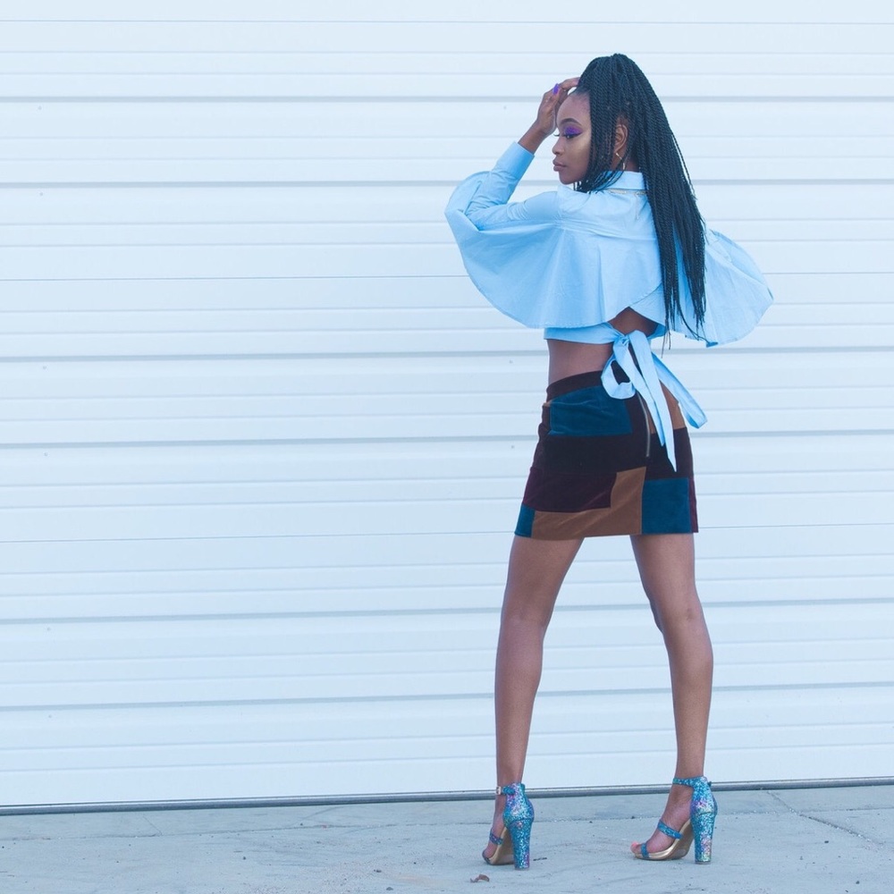 Crop Button Up Top